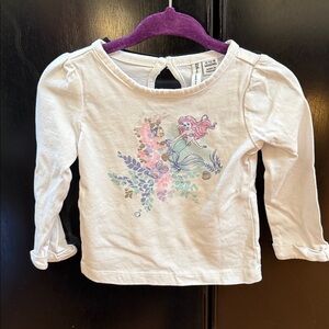 Janie and Jack Disney White Long-Sleeve Ariel Graphic Top for Girls 12-18 m